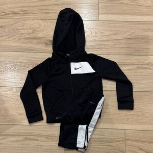 Nike Toddler Black and White Hooded Tracksuit